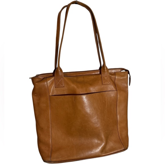 Piel Tan Leather Business Crossbody Messenger Bag - Picture 1 of 13